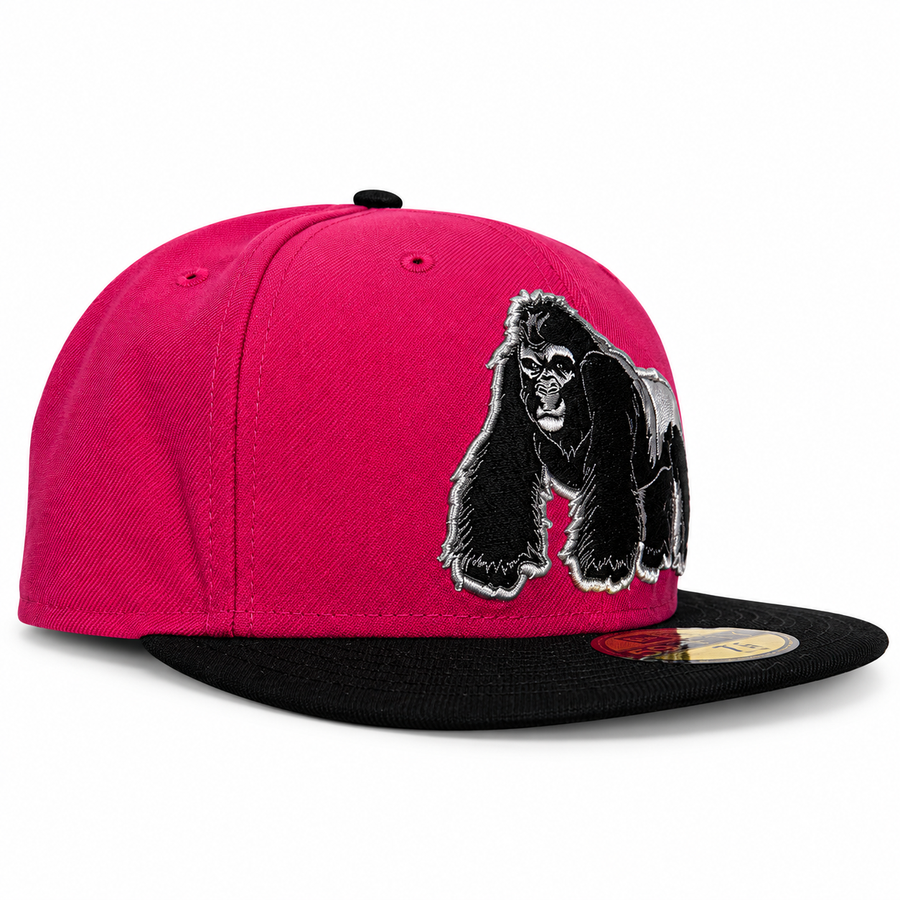 Silverback pink and black fitted hat, three-quarter view
