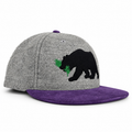 CaliBear Chronic in Grey/Purple Limited Snapback hat, three-quarter view