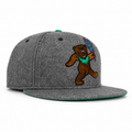 CaliBear Chronic in Gray/Green Dancing Bear Snapback hat, three-quarter view
