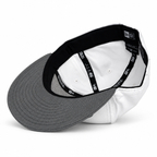 Bay Waters Whale white and gray fitted hat, interior view