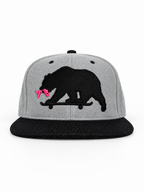 CaliBear and Salmon gray and black limited edition fitted hat — front