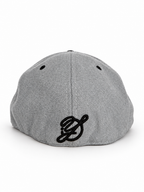 CaliBear and Salmon gray and black limited edition fitted hat — back