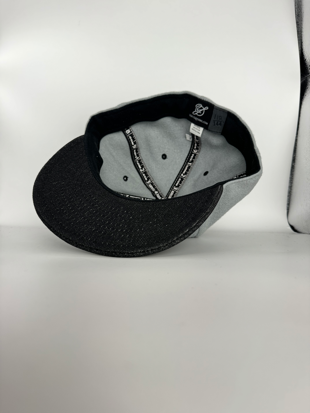 CaliBear and Salmon gray and black limited edition fitted hat — underside