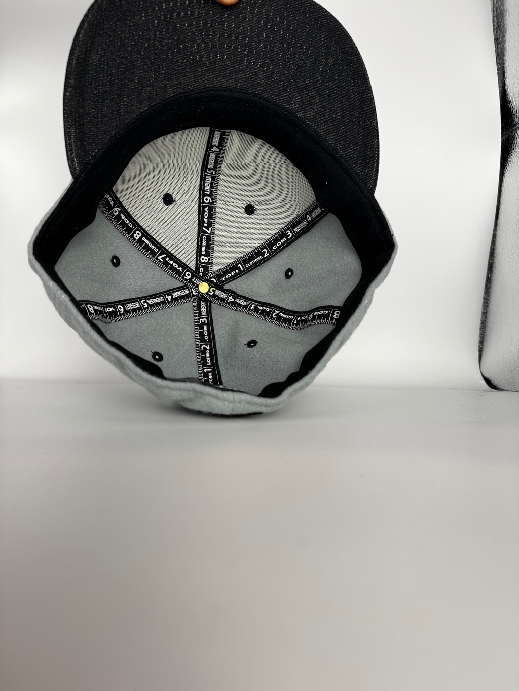 CaliBear and Salmon gray and black limited edition fitted hat — interior