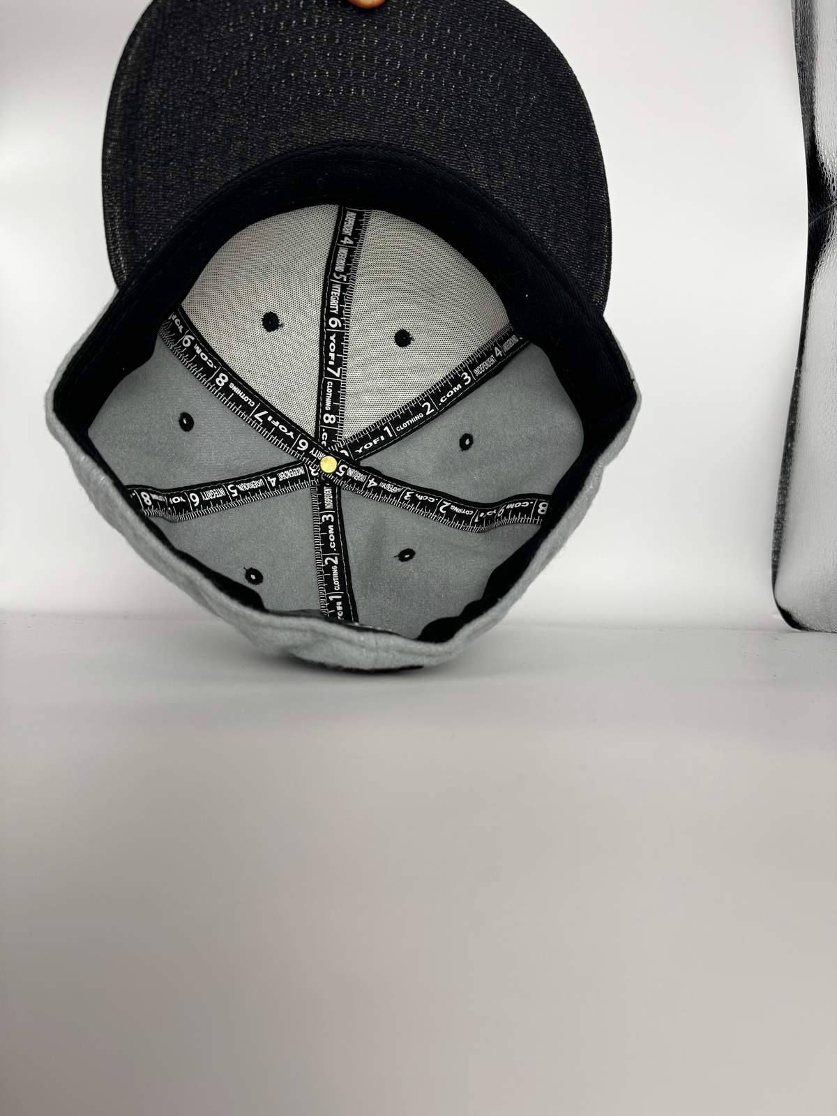 CaliBear and Salmon gray and black limited edition fitted hat — interior