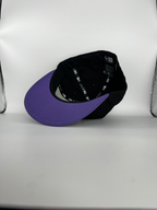 CaliBear and Poppy black and purple fitted hat — original interior labels