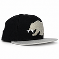 CaliBear and Salmon fitted hat, left three-quarter view