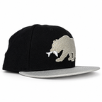 CaliBear and Salmon fitted hat, left three-quarter view
