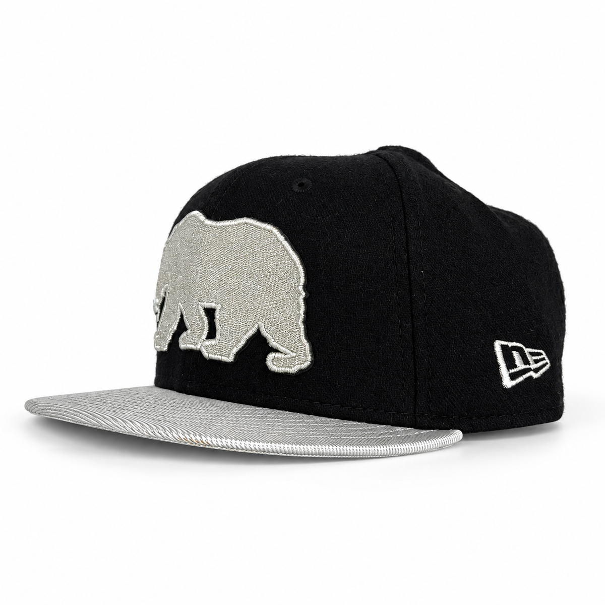 CaliBear and Salmon fitted hat, right three-quarter view