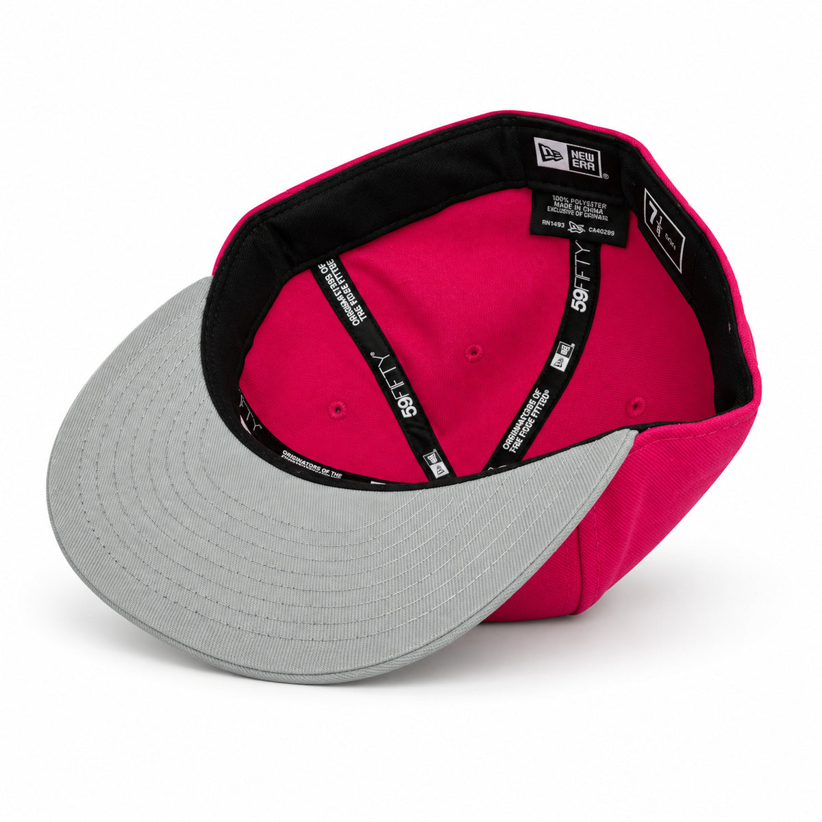 Pink California Quail New Era 59FIFTY fitted hat, interior view