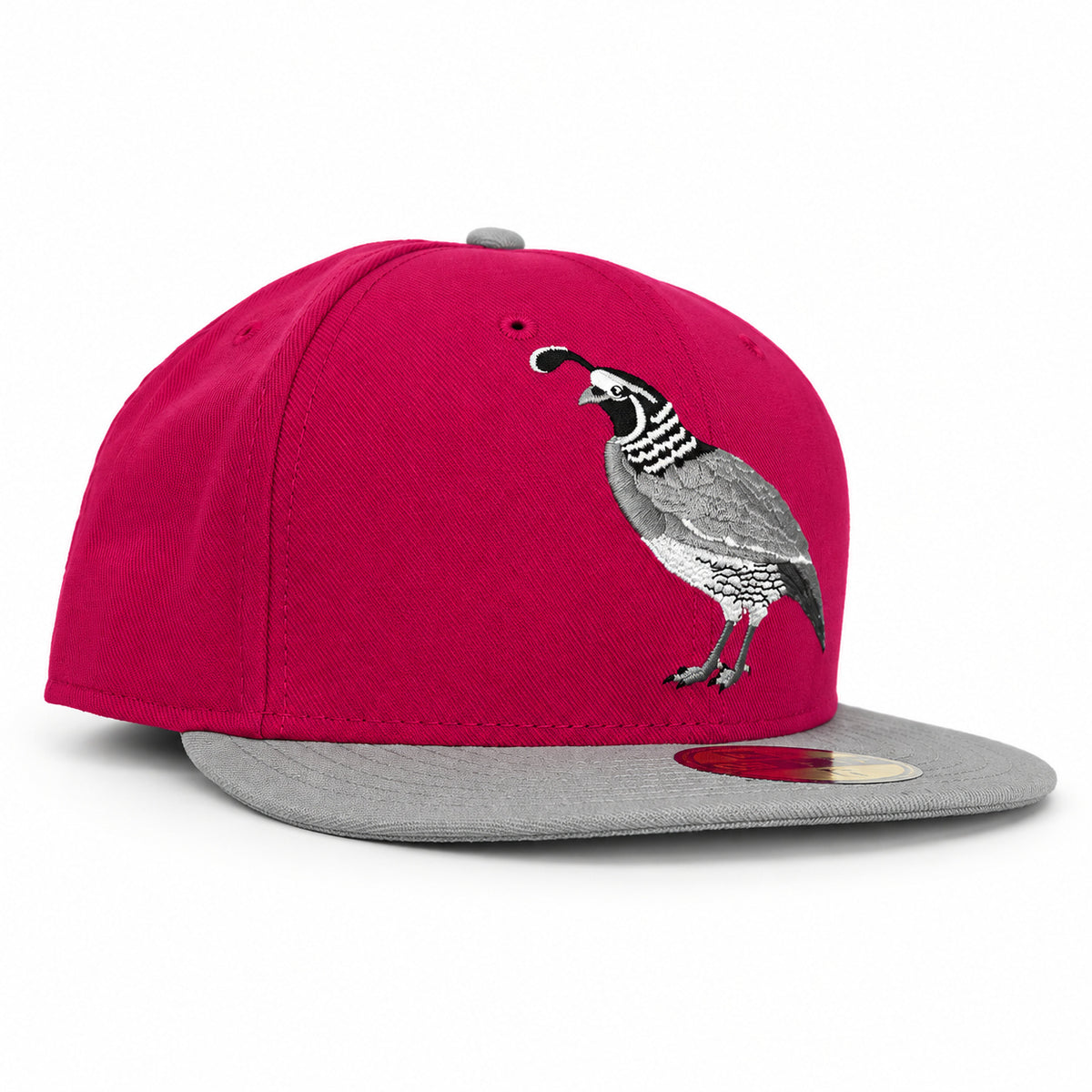 Pink California Quail New Era 59FIFTY fitted hat, three quarter view