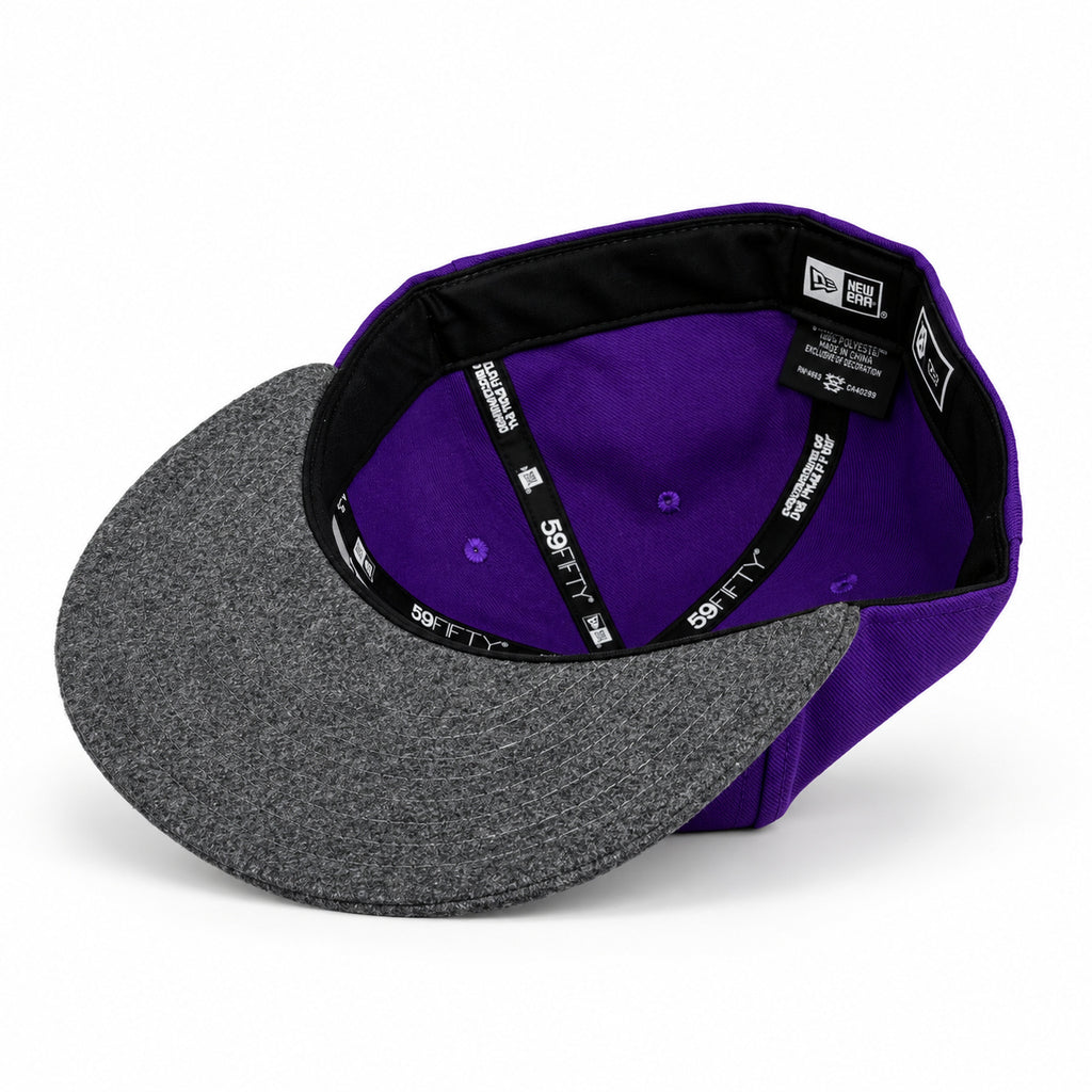 Purple California Quail New Era 59FIFTY fitted hat, interior view