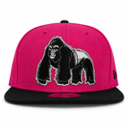 Silverback pink and black fitted hat, front view