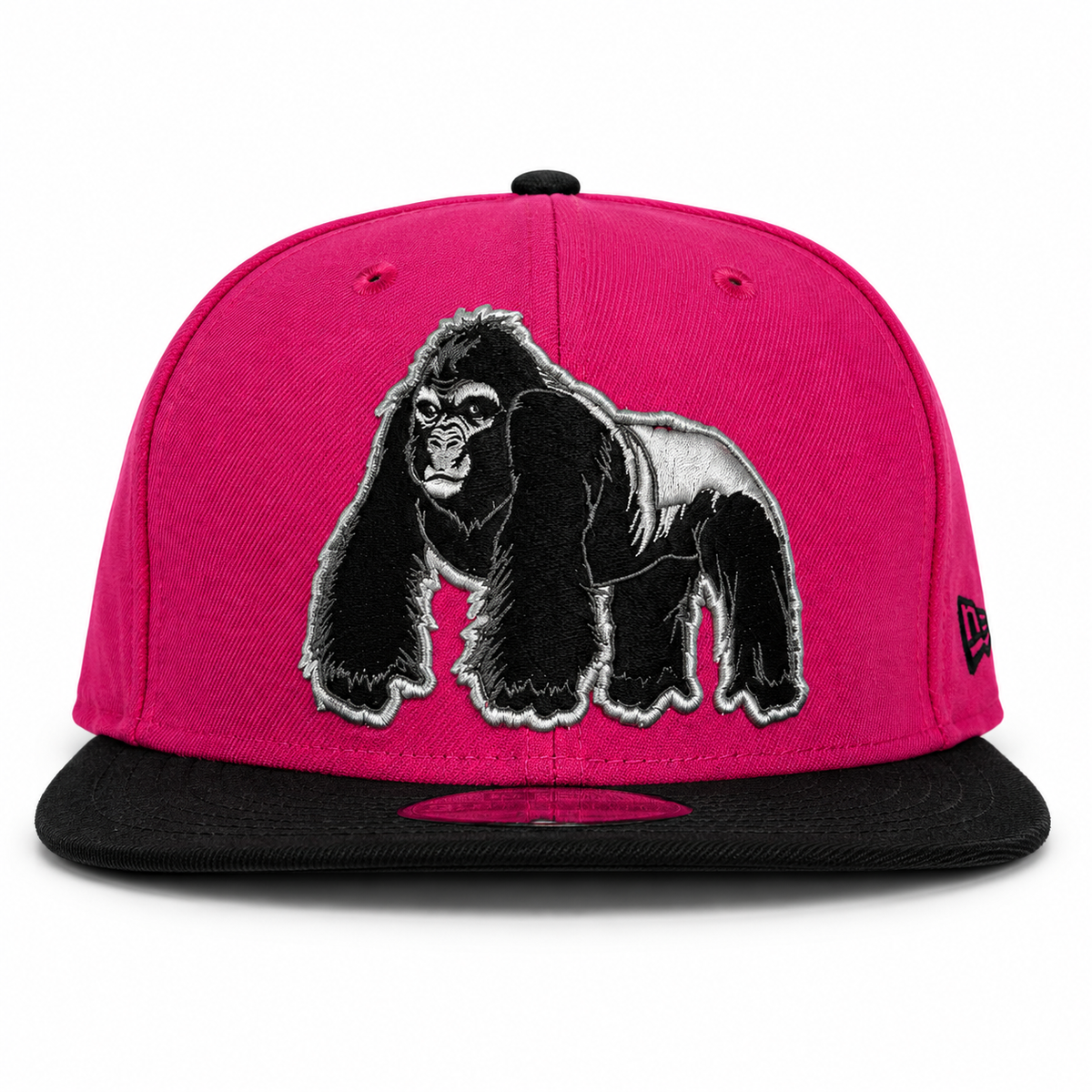 Silverback pink and black fitted hat, front view