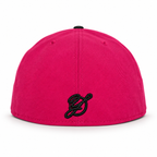 Silverback pink and black fitted hat, rear view