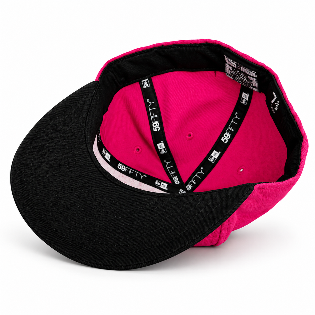 Silverback pink and black fitted hat, interior view
