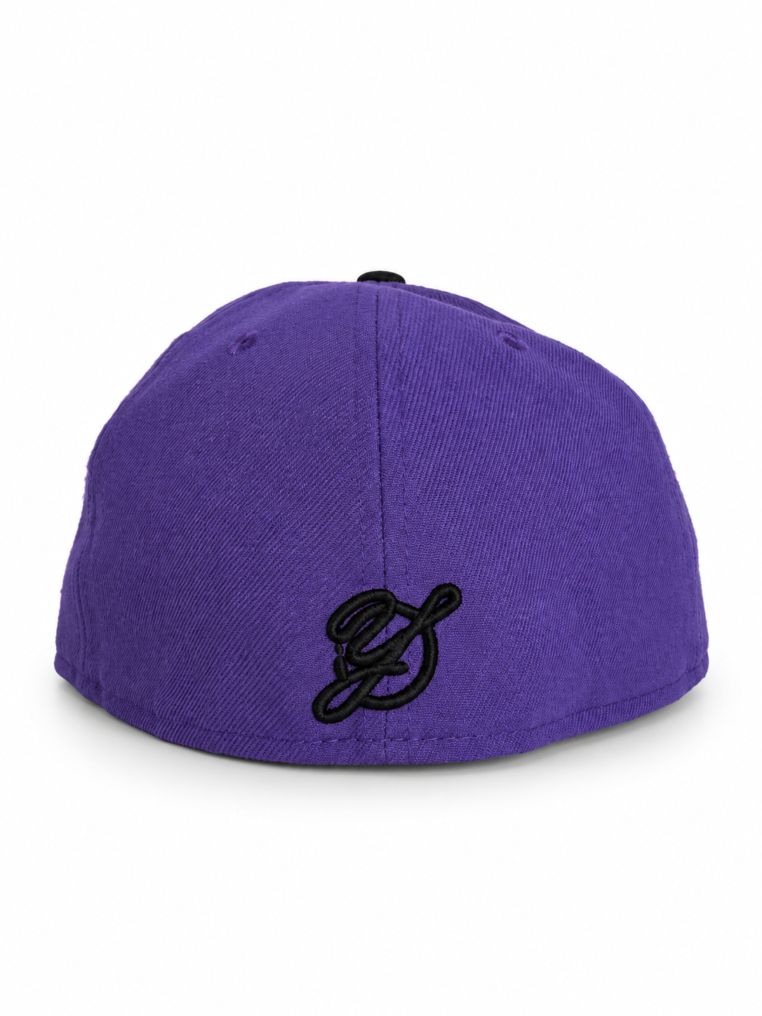 Purple Silverback fitted hat, rear Yofi embroidery