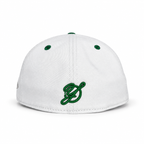 White and green Telegraph Hill Parrot fitted hat rear view