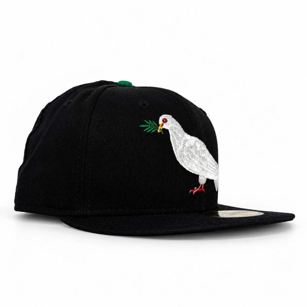 Black Dove New Era 59FIFTY fitted hat, three quarter view