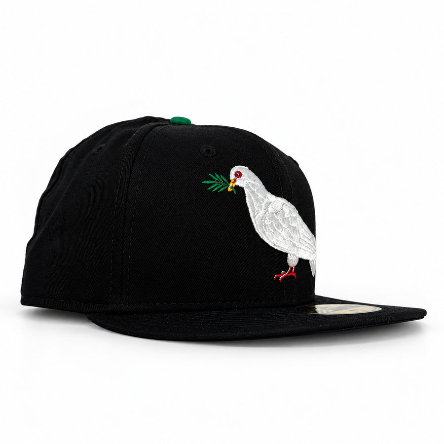 Black Dove New Era 59FIFTY fitted hat, three quarter view