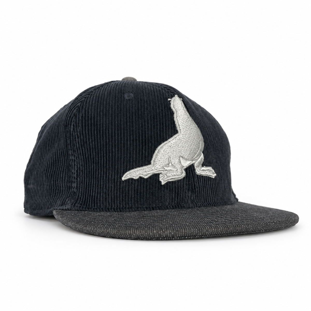 The Seal of San Francisco corduroy snapback — three quarter