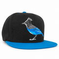 Steller's Jay Snapback — three-quarter view on white background